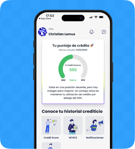 Pantalla principal de la app
